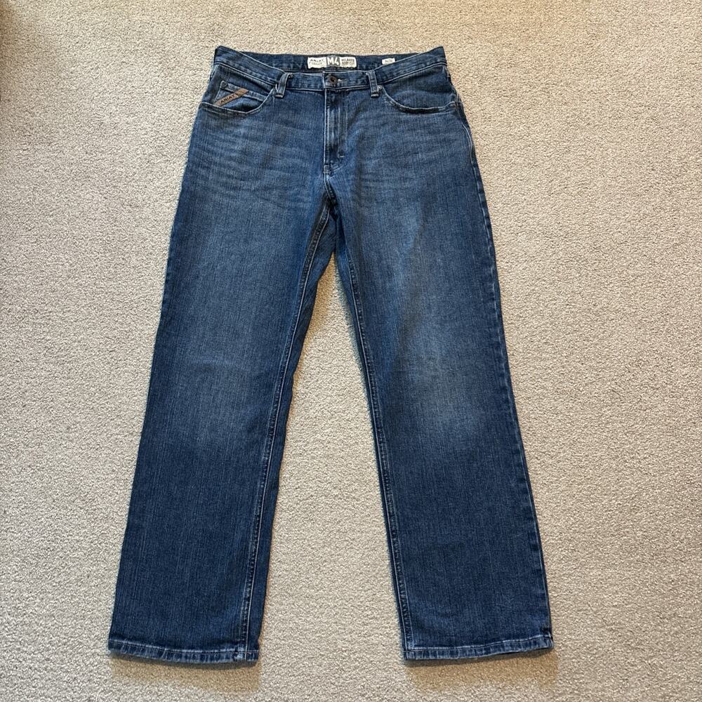 Ariat M4 Legacy Relaxed Boot Cut Jeans Mens 34/32 Blue Medium Wash Denim Pants